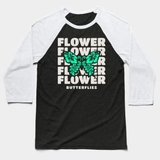 Flower Butterflies Baseball T-Shirt